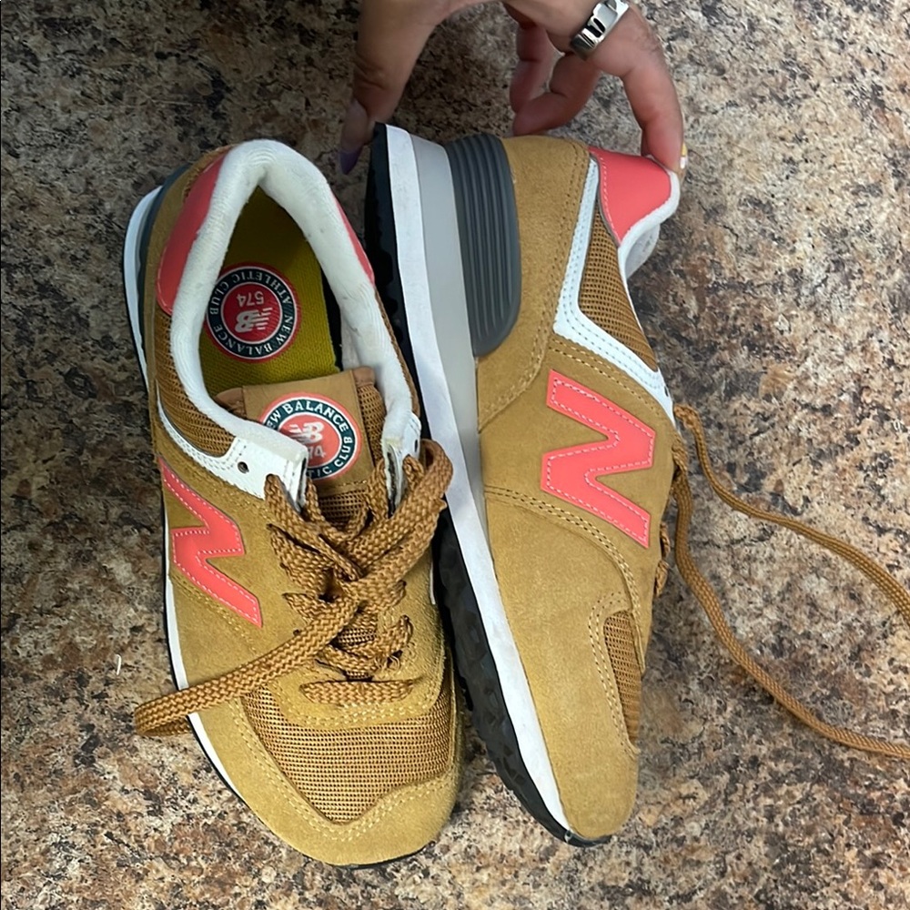 Brown and Pink Sneakers